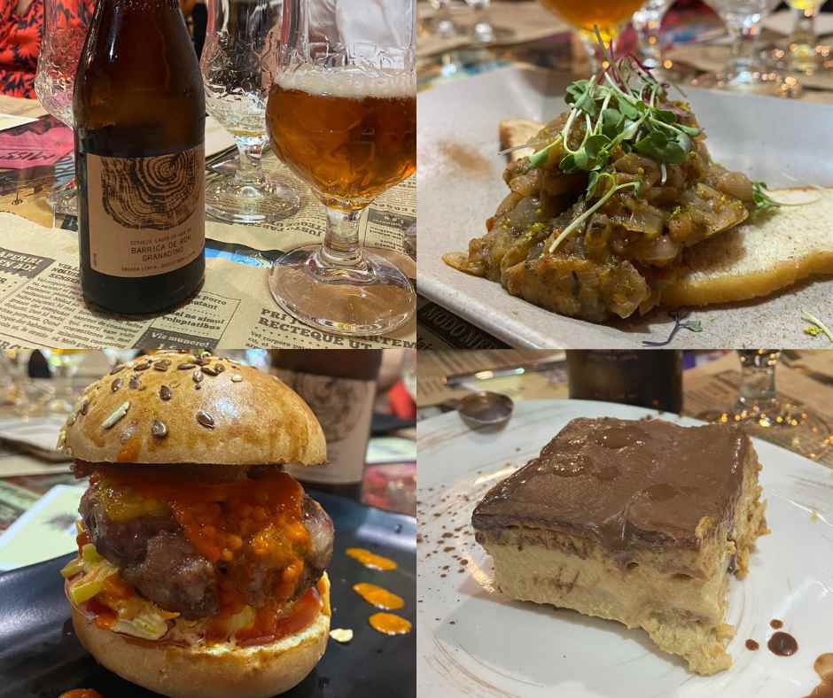Cena y cerveza en Momentos Alhambra