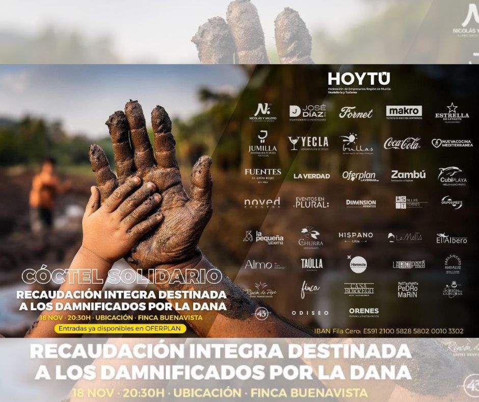Imagen del cartel del cóctel solidario.