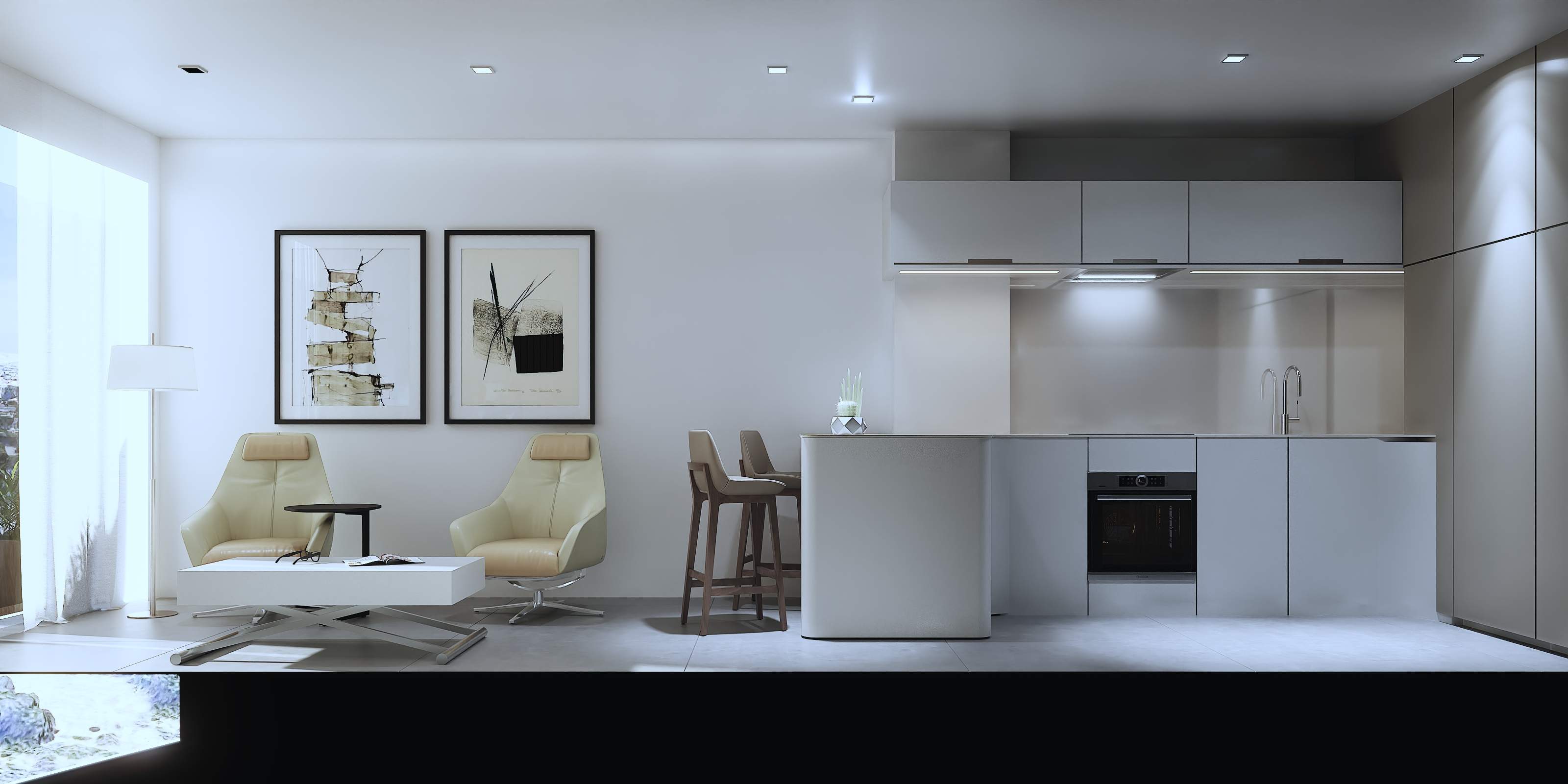 Salón-cocina. (Residencial geriátrico Benarés)